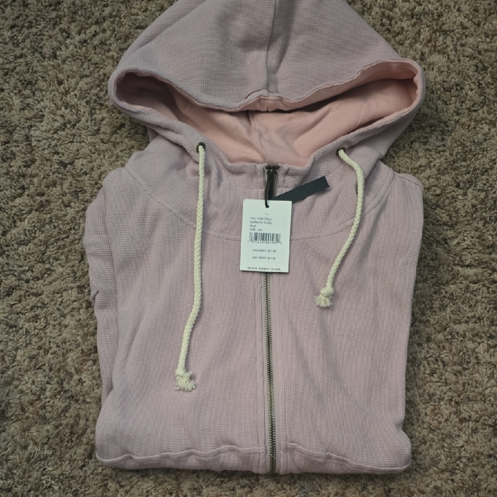 Ampersand Ave Zip-up Hoodie Sweatshirt | NWT | Light Purple & Pink